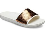 crocs 2019 pe donna bronze-and-oyster-womens-crocs-sloane-metallic-texture-slide- 205737 81f is