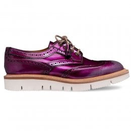 joseph cheaney 2019 pe donna cheaney lulu wingcap derby brogue in metallic purple silver calf leather p930 6657 thumb