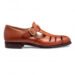 joseph cheaney 2019 pe uomo cheaney bertie ll t bar sandal in mahogany jupiter grain calf leather p925 6405 thumb