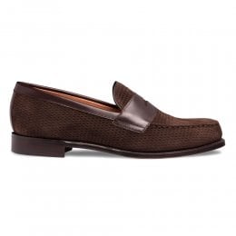 joseph cheaney 2019 pe uomo cheaney hayden penny loafer in mocha calf leather brown suede p954 6642 thumb
